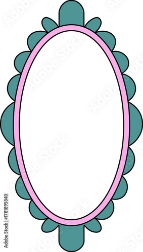 Cute Floral Frame Border Romantic Wedding Ornament Playful Vintage Decoration Illustration