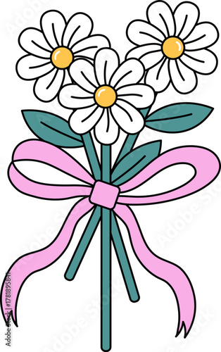 Cute Floral Frame Border Romantic Wedding Ornament Playful Vintage Decoration Illustration