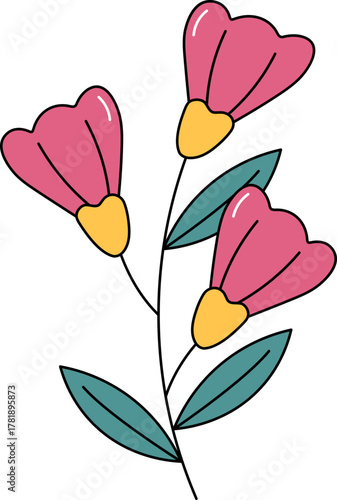 Cute Floral Frame Border Romantic Wedding Ornament Playful Vintage Decoration Illustration