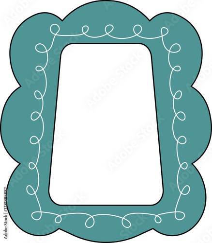 Cute Floral Frame Border Romantic Wedding Ornament Playful Vintage Decoration Illustration
