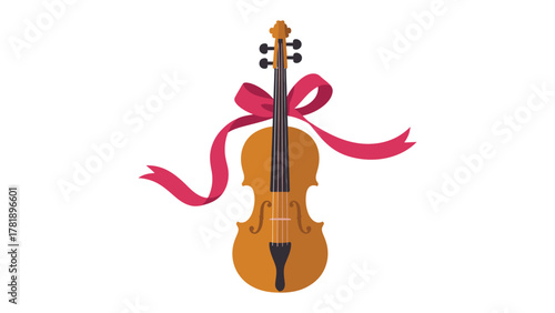 Gift of Music: A beautifully crafted violin, adorned with a delicate ribbon, symbolizing the gift of melody and the joy of music.