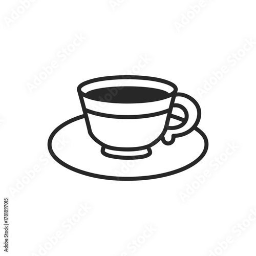 シンプルな飲み物の入ったティーカップのアイコン