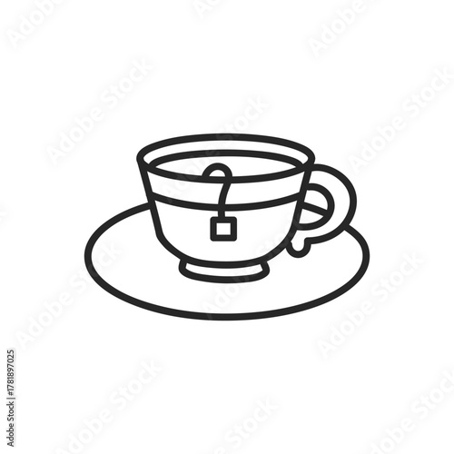 シンプルな紅茶の入ったティーカップのアイコン