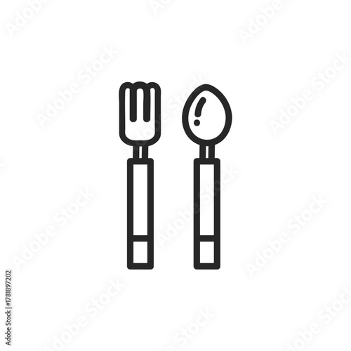 シンプルなスプーンとフォークのアイコン