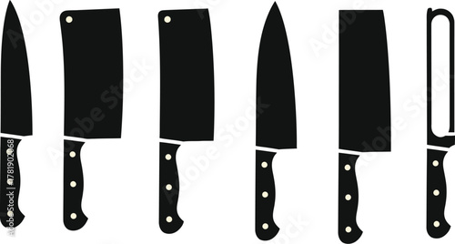 Set of kitchen knives vector illustration