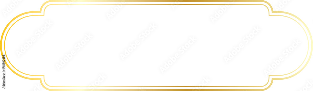 Naklejka premium Golden frame Border transparent Background