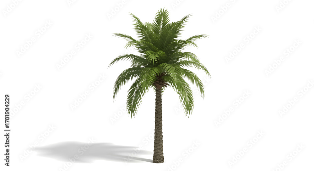 Obraz premium Realistic palm tree illustration for tropical vacation vibes and summer design projects now available