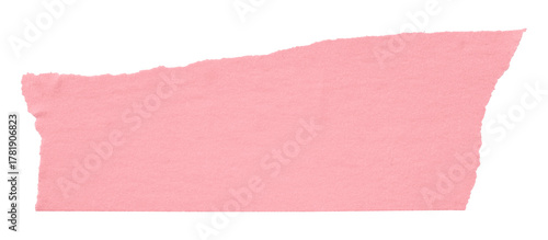 pink crumpled torn tape isolated on transparent background.