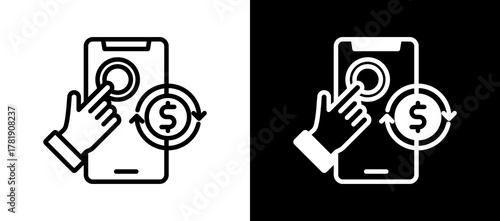 Auto Pay whiteblack icon