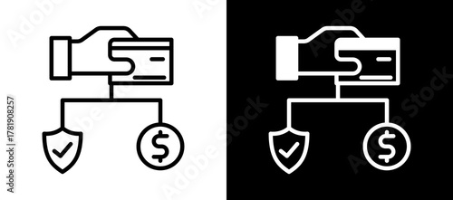 Secure Transaction whiteblack icon