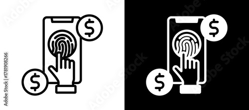 Fingerprint Pay whiteblack icon