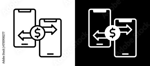 Mobile Transfer whiteblack icon