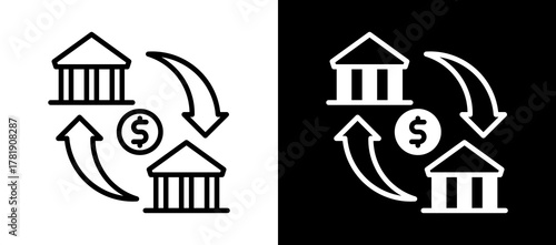 Bank Transfer whiteblack icon
