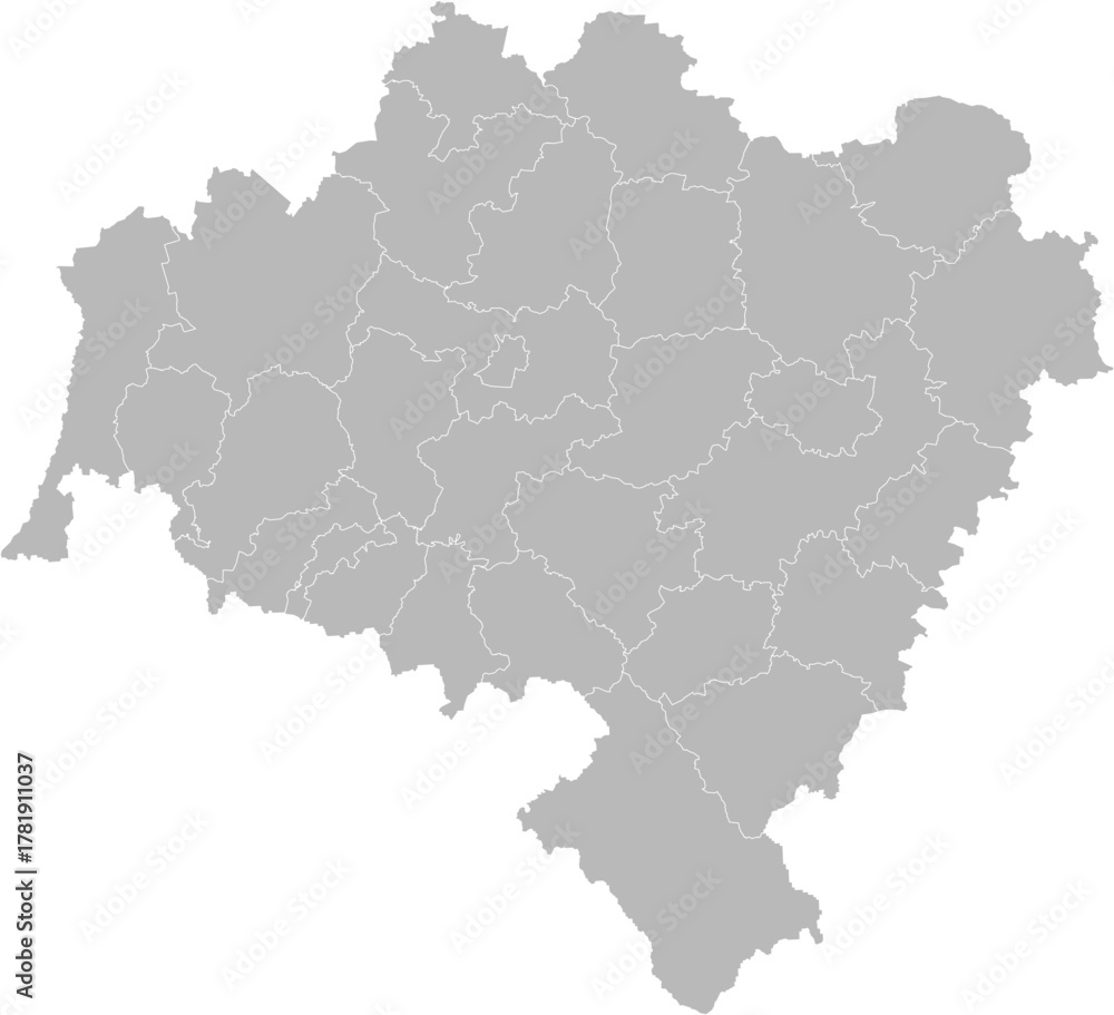 Obraz premium Lower Silesian (Dolnoslaskie), Poland – administrative vector map with county boundaries (Web Mercator projection, PPT-compatible & fully editable)