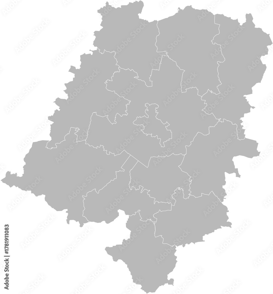 Obraz premium Opole (Opolskie), Poland – administrative vector map with county boundaries (Web Mercator projection, PPT-compatible & fully editable)