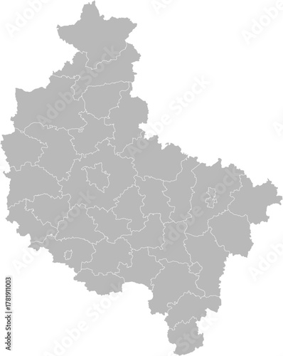 Greater Poland (Wielkopolskie), Poland – administrative vector map with county boundaries (Web Mercator projection, PPT-compatible & fully editable)