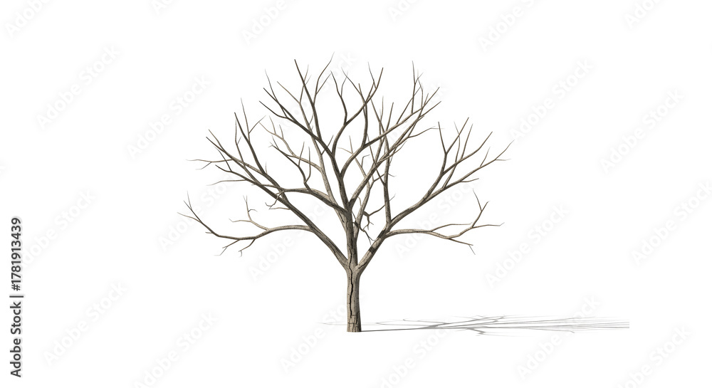 Obraz premium Bare tree silhouette for impactful design projects, create a striking winter or autumn scene easily