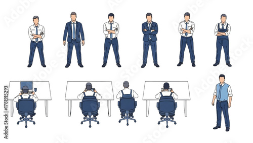 Professional Team Collaboration and Office Dynamics Illustrated