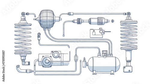 Air Suspension System Detailed Diagram of Components and Functionality