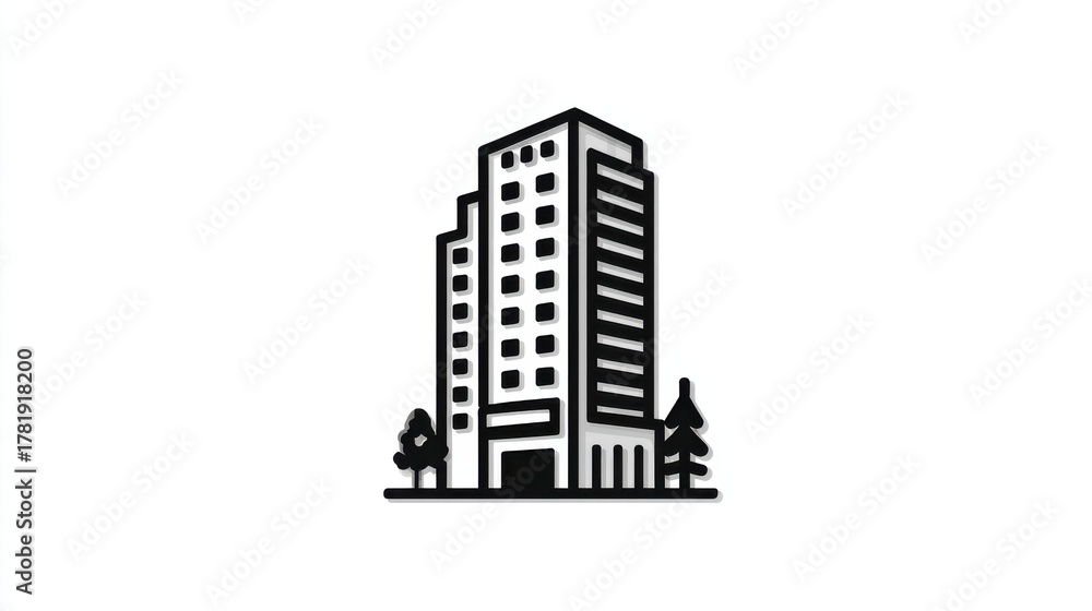Obraz premium modern flat commercial office building,