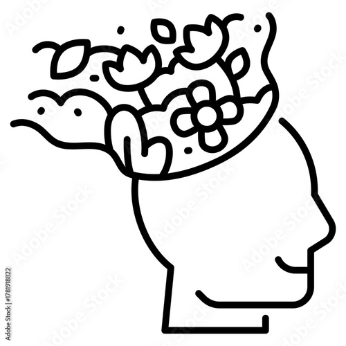 Mental Health line Icon