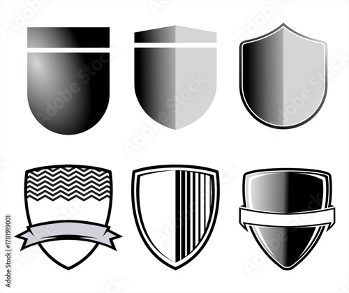 set of shields vector