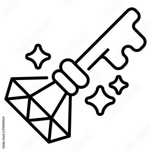 Diamond Key line Icon