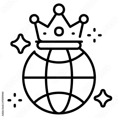 Global Crown line Icon