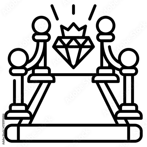 Red Carpet line Icon