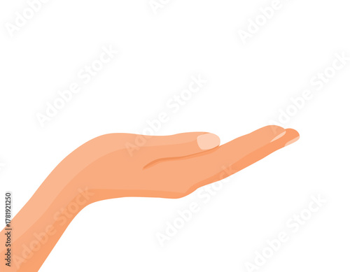 Hand open up gesture with palm facing up