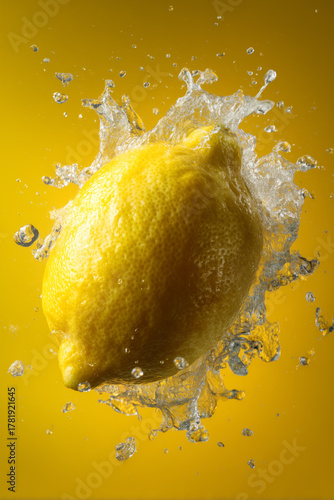 Lemon splash yellow background