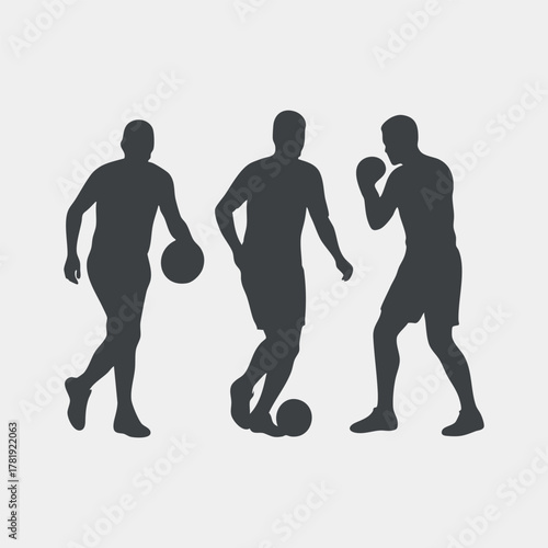 Sports Player Silhouettes Collection People Vector Illustration