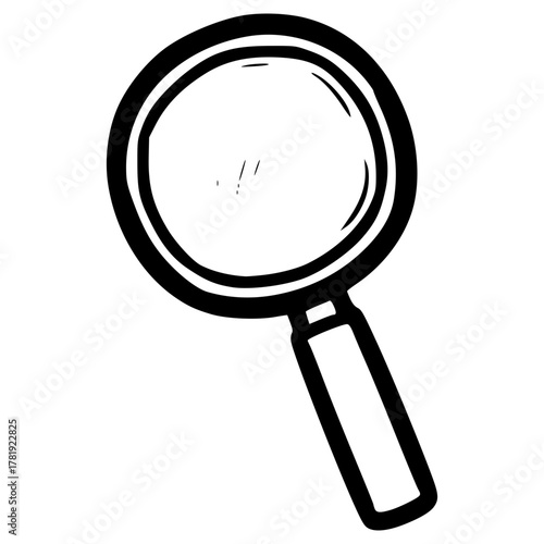 doodle magnifying glass illustration hand drawn outline vector