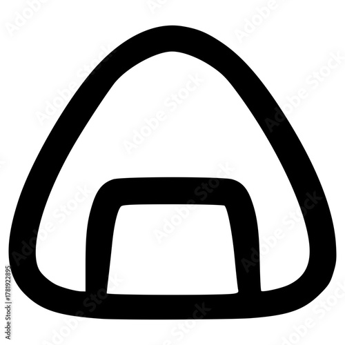 doodle onigiri illustration hand drawn outline vector