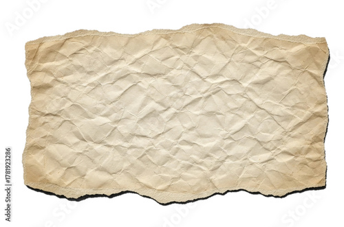 A Realistic Textured Crumpled Paper With Torn Edges On A White Background