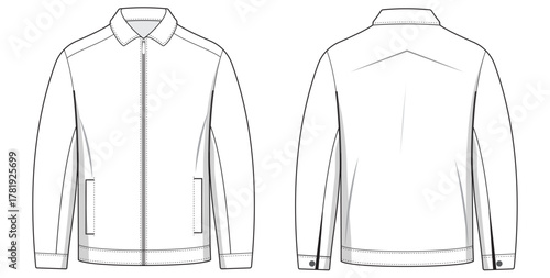 winter jacket vector template. warm outerwear fashion template.