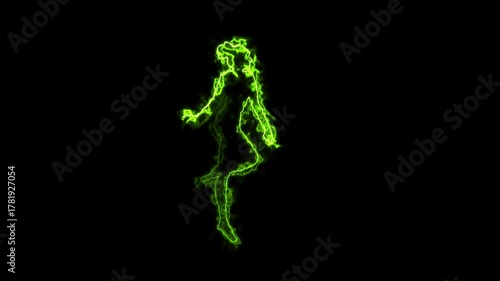 colorful sexy woman icon animated on a black background.