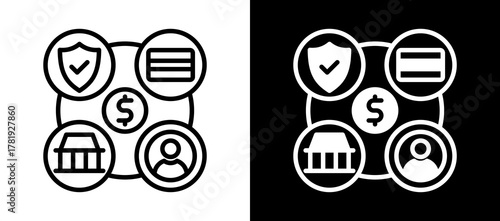 Payment Gateway whiteblack icon