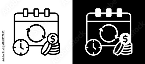 Recurring Payment whiteblack icon