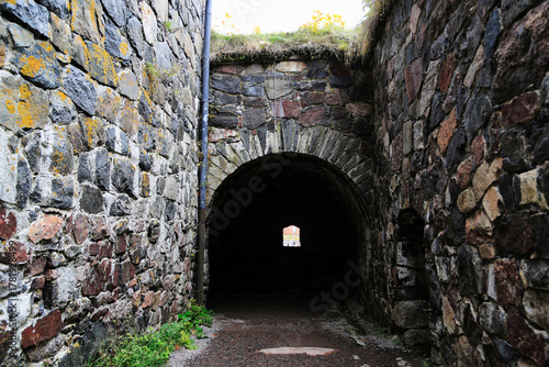Opening in the wall in the sea fortress of Suomenlinna, near Helsinki, Finland. 