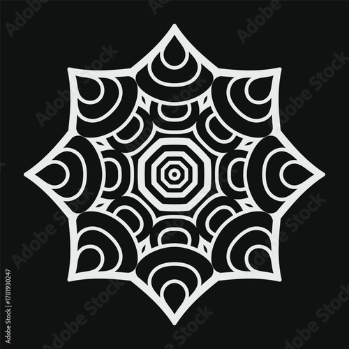 ornamental round decoration, mandala design