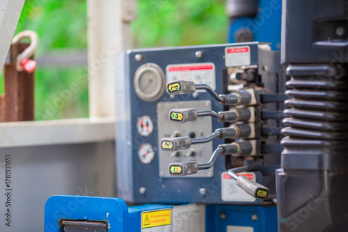 Background of a classic car steering wheel, a nine-series car with a manual transmission, a rural passenger transport vehicle in Thailand.