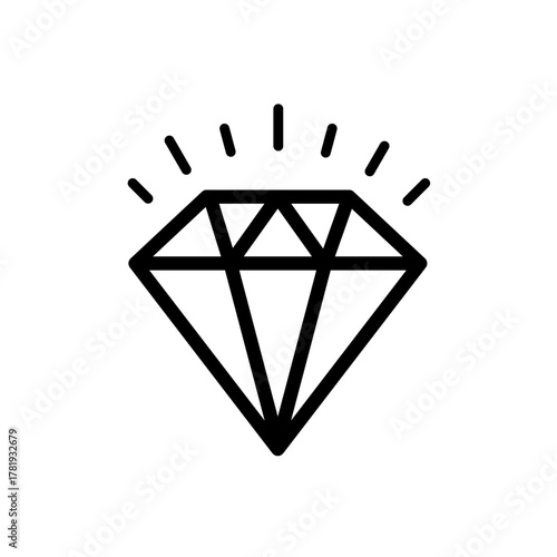 Shiny diamond - simple vector icon