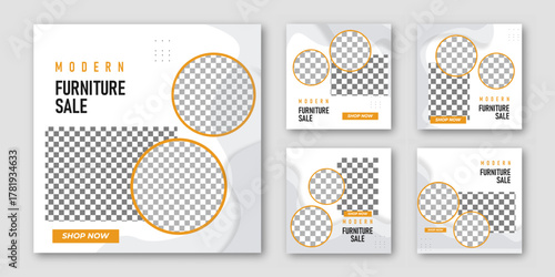 Modern Furniture and home interior sale banner or social media post template
