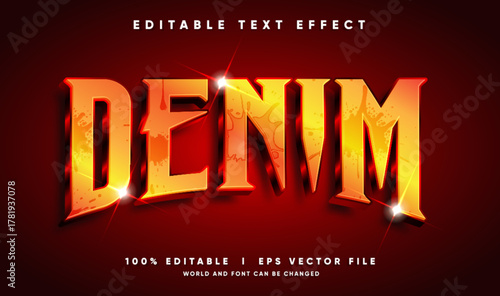 denim 3d vector text effect with modern style