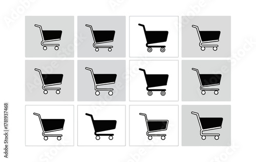 Shopping carts vector illustration for e commerce and online retail