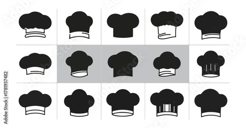 Chef hat collection culinary concepts icon set graphic elements