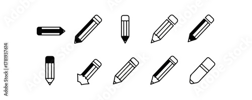 Pencil arrangement with equal sign concept illustration