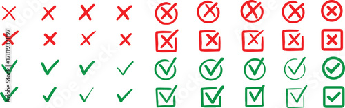 Check the mark icon set. Checkmarks and confirm. Check marks for agreement, vote, confirmation, choise. Vector illustration.
