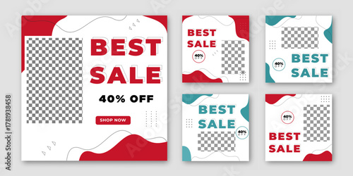 Collection Best sale social media post Minimalistic editable fashion product big sale advertising banner. elegant sale and discount promotional advertising banner.